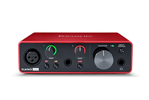 Focusrite Scarlett 2i2 3rd Gen USB Audio Interface for Recording, Songwriting, Streaming and Podcasting — High-Fidelity, Studio Quality Recording, and All the Software You Need to Record