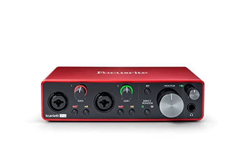 Focusrite Scarlett 2i2 3rd Gen USB Audio Interface for Recording, Songwriting, Streaming and Podcasting — High-Fidelity, Studio Quality Recording, and All the Software You Need to Record