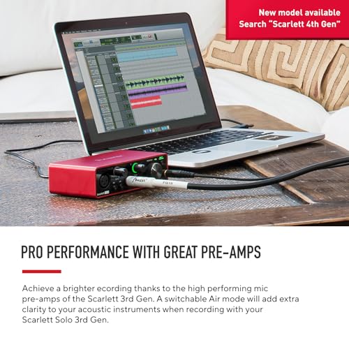 Focusrite Scarlett 2i2 3rd Gen USB Audio Interface for Recording, Songwriting, Streaming and Podcasting — High-Fidelity, Studio Quality Recording, and All the Software You Need to Record