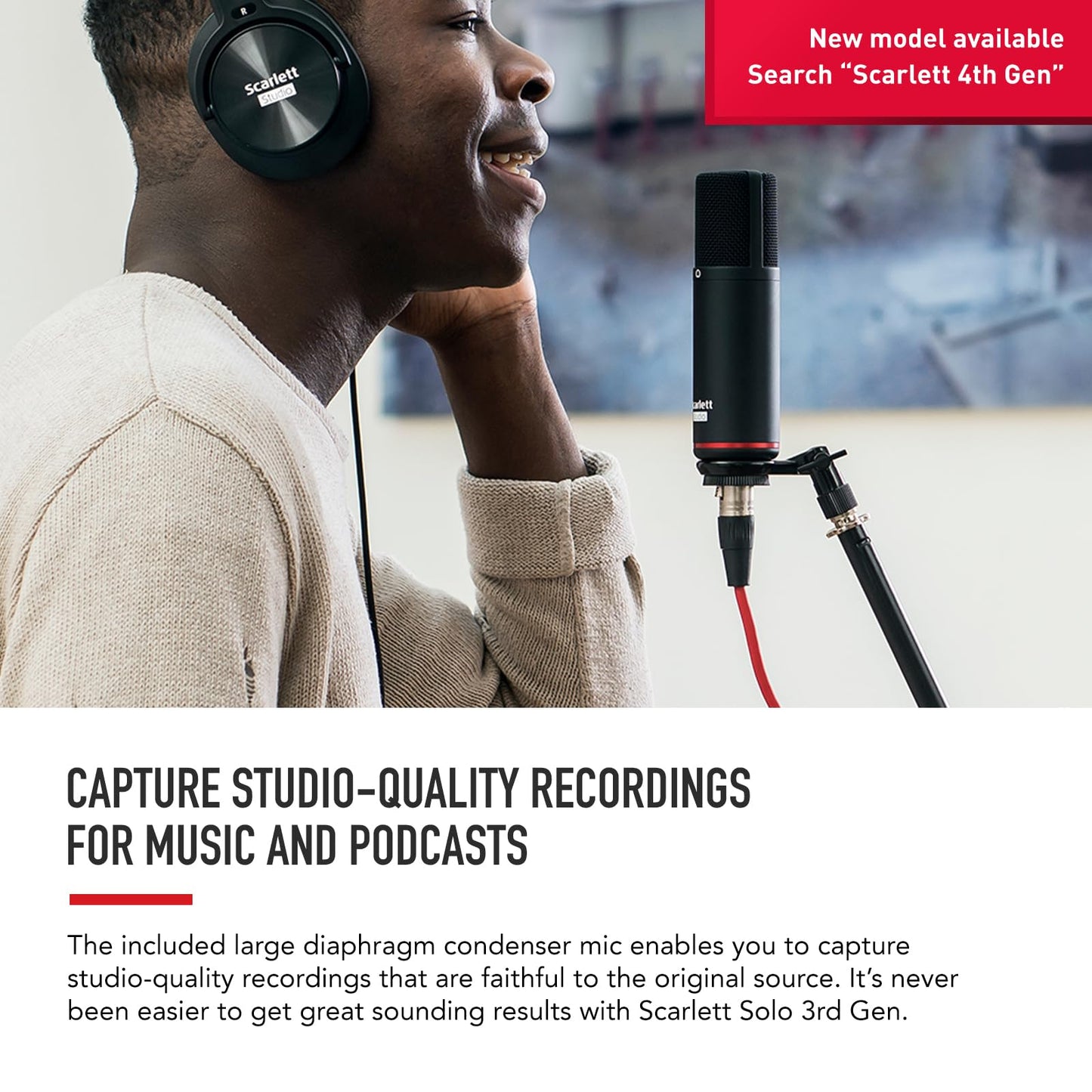 Focusrite Scarlett 2i2 3rd Gen USB Audio Interface for Recording, Songwriting, Streaming and Podcasting — High-Fidelity, Studio Quality Recording, and All the Software You Need to Record