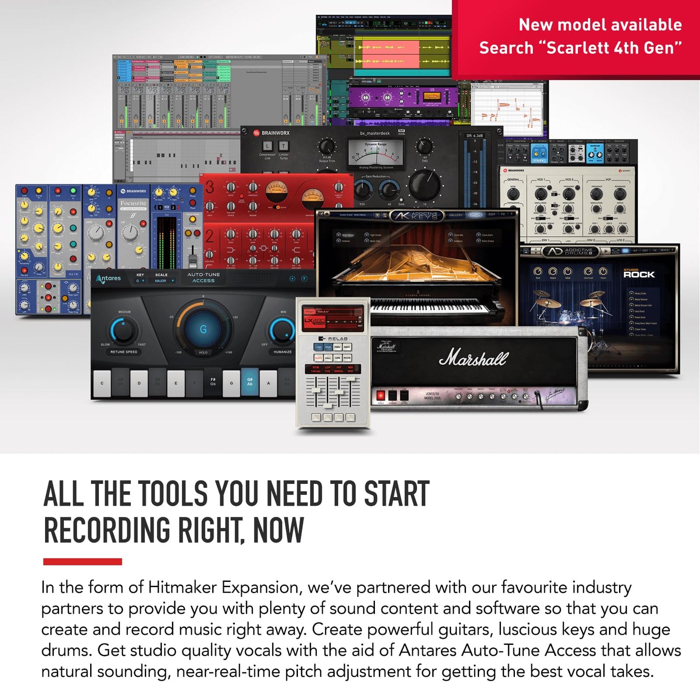 Focusrite Scarlett 2i2 3rd Gen USB Audio Interface for Recording, Songwriting, Streaming and Podcasting — High-Fidelity, Studio Quality Recording, and All the Software You Need to Record